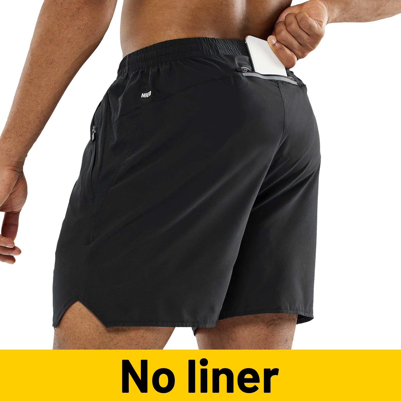 MIER Men's 5 Inch Athletic Shorts - Lightweight Running & Workout Gym Shorts with Zipper Pockets (2 Pack) - Perfect for Jogging, Training & Outdoor Activities