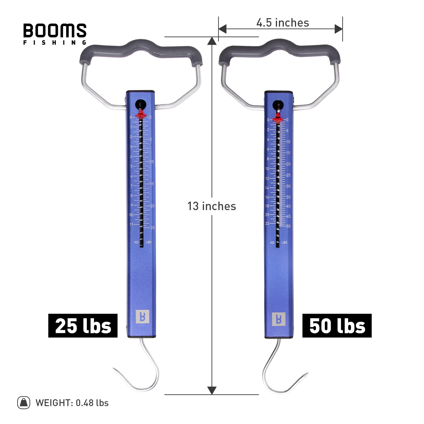 Booms Fishing TS2 Aluminum Fish Scale - 50lbs for Hooks & Rigs Tension - Perfect for Fishing & Luggage