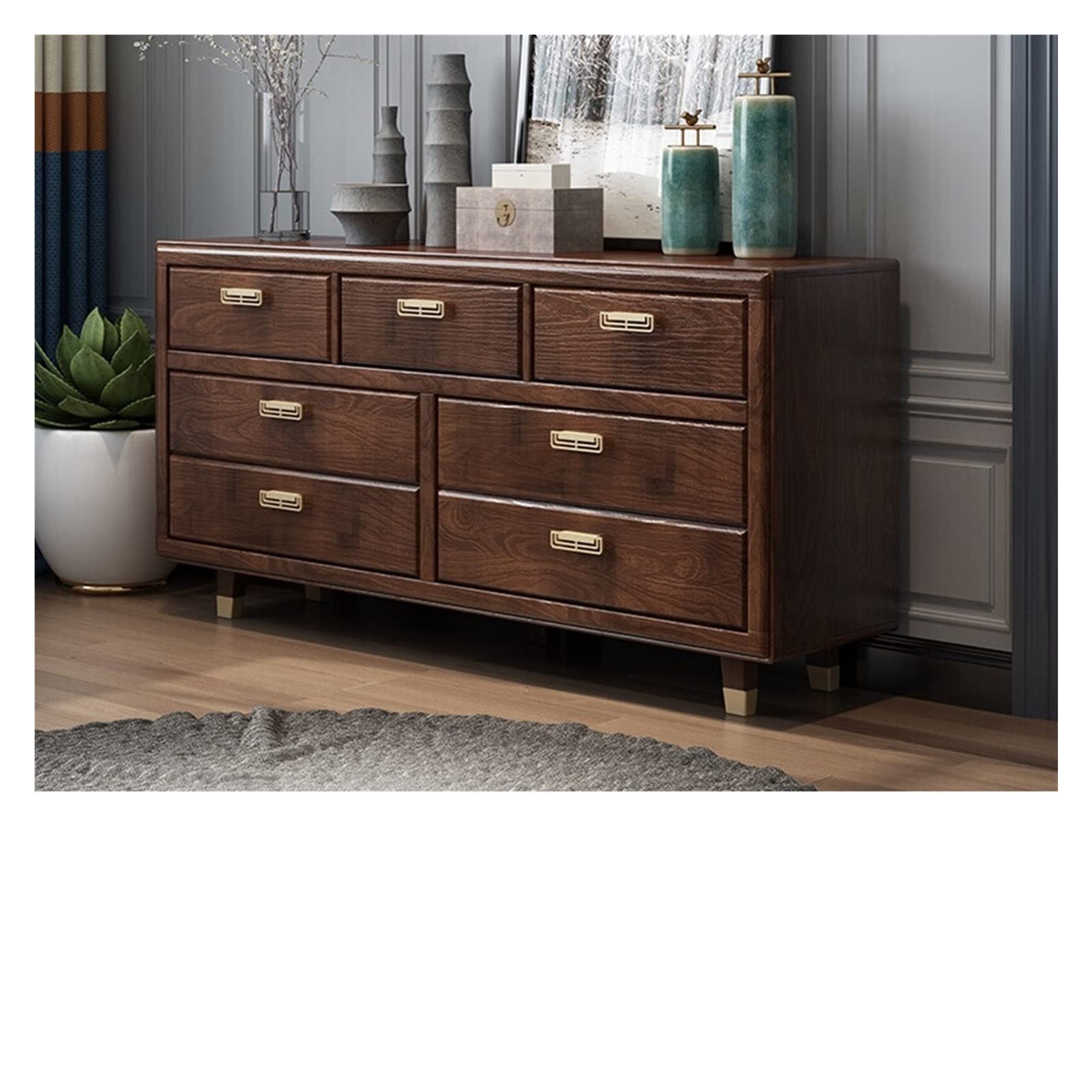 Premium Solid Wood Drawers Cabinet - Multifunctional Storage Organizer for Bedroom & Home (SM31-162x40x80cm) | Perfect for Closet Organization, Living Room Decor & Small Space Storage Solutions