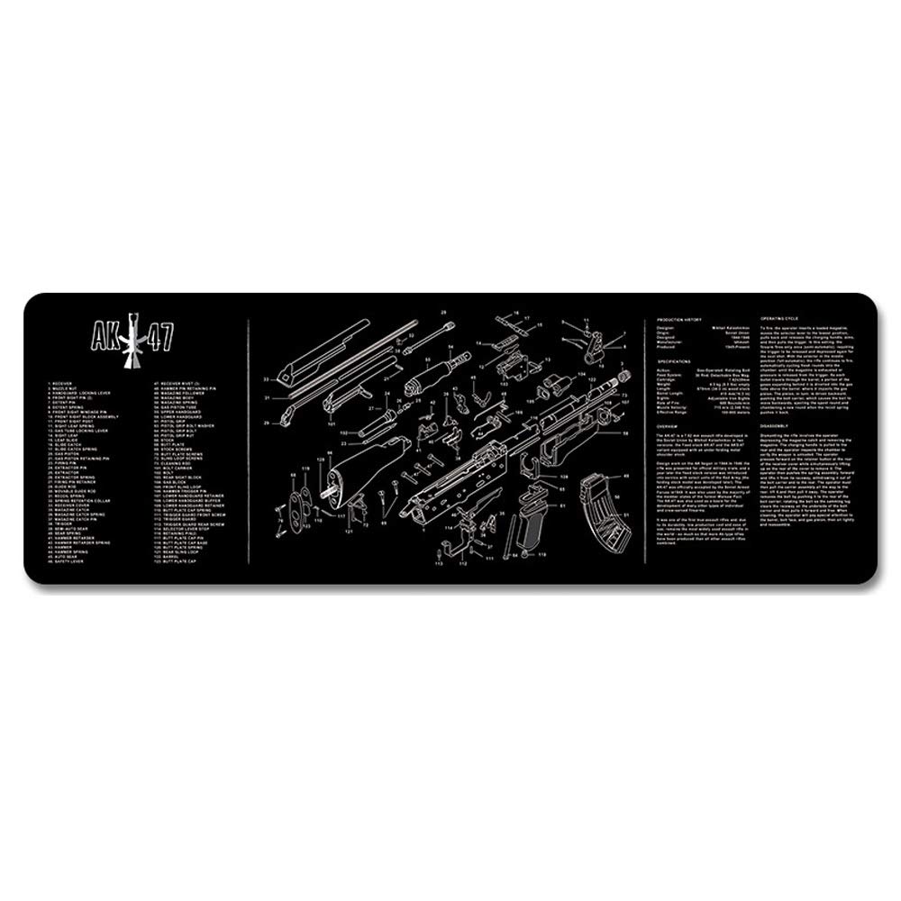 Extended Speed Gaming Mouse Pad - Large 36x12 Inch Non-Slip Rubber Surface, Water Resistant Desk Mat for FPS, MOBA & Office Use (AK-47 Design)