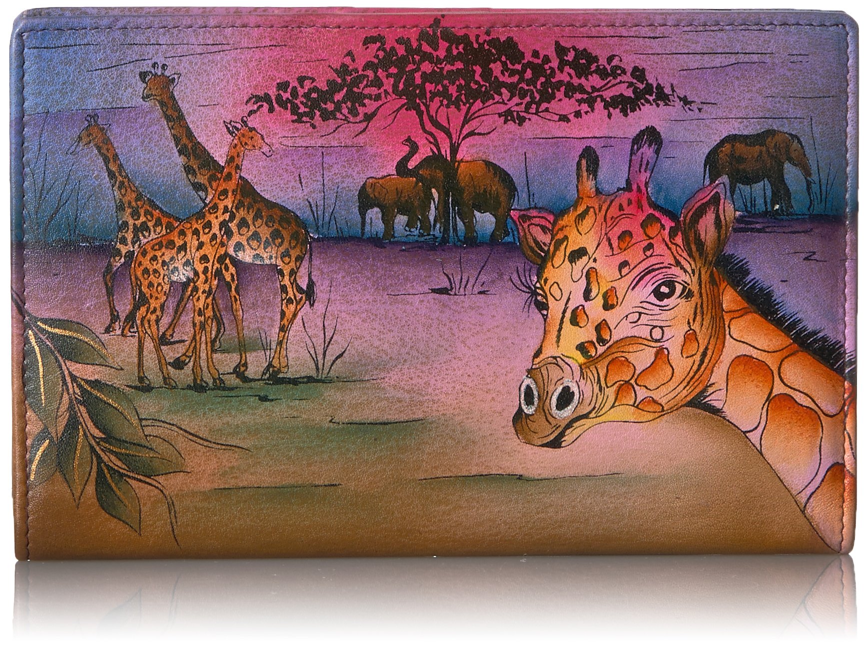 Anna By Anuschka Women's Hand-Painted Genuine Leather Two Fold Wallet - Stylish Bifold Wallet for Credit Cards & Cash - Perfect Gift for Mother's Day, Birthday & Travel
