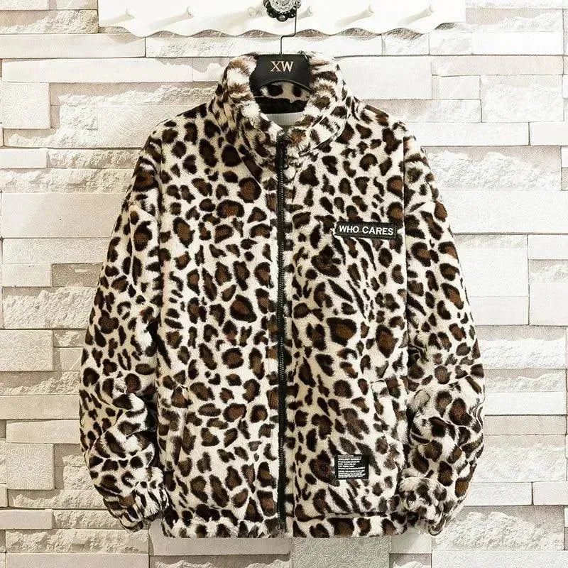 Men's Casual Turtle Print Fleece Jacket - Cozy Winter Outerwear for Outdoor Activities & Daily Wear