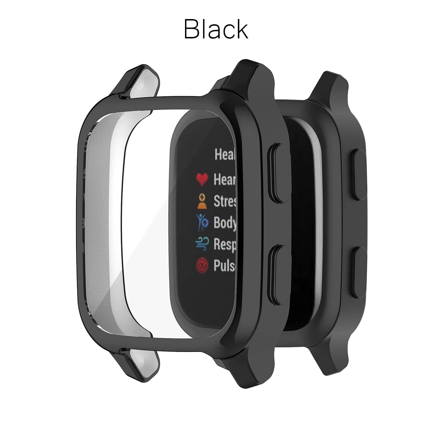 Premium 3-Pack Garmin Venu SQ & Venu SQ Music Screen Protectors - Soft TPU Bezel (Black/Gray/Clear) - Anti-Scratch, Bubble-Free Protection for Workouts & Outdoor Activities
