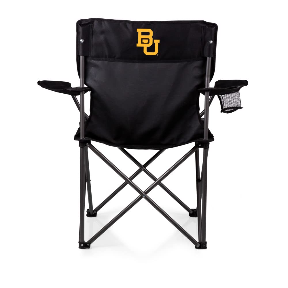 PICNIC TIME NCAA Portable Camping Chair - Lightweight Folding Beach Chair with Carry Bag for Outdoor, Picnic, Sports Events (Black) - Perfect for Camping, Beach Trips, Tailgating & Backyard Relaxation
