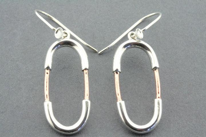 Elegant Copper & Silver Oval Earrings for Women - Handmade Boho Jewelry - Perfect for Parties, Weddings & Everyday Wear