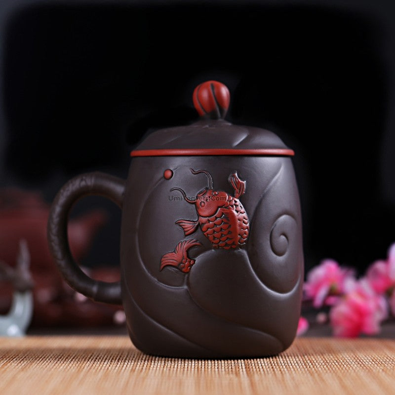 Premium Yixing Purple Clay Dragon Tea Cup with Infuser - Handcrafted Chinese Teapot for Loose Leaf Tea, Perfect for Gongfu Tea Ceremony & Daily Brewing