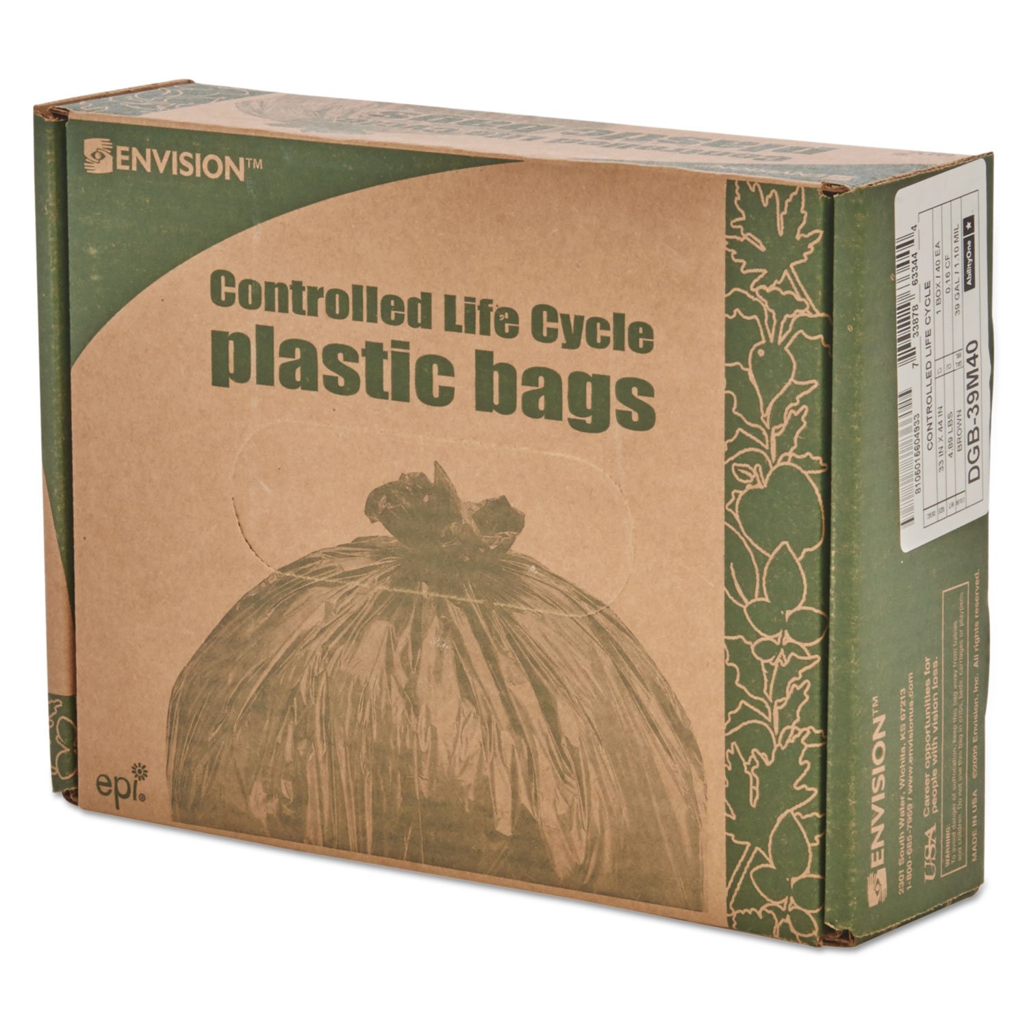 Eco-Friendly 33 Gallon Biodegradable Trash Bags - 1.1 Mil Thick Green Garbage Bags (33