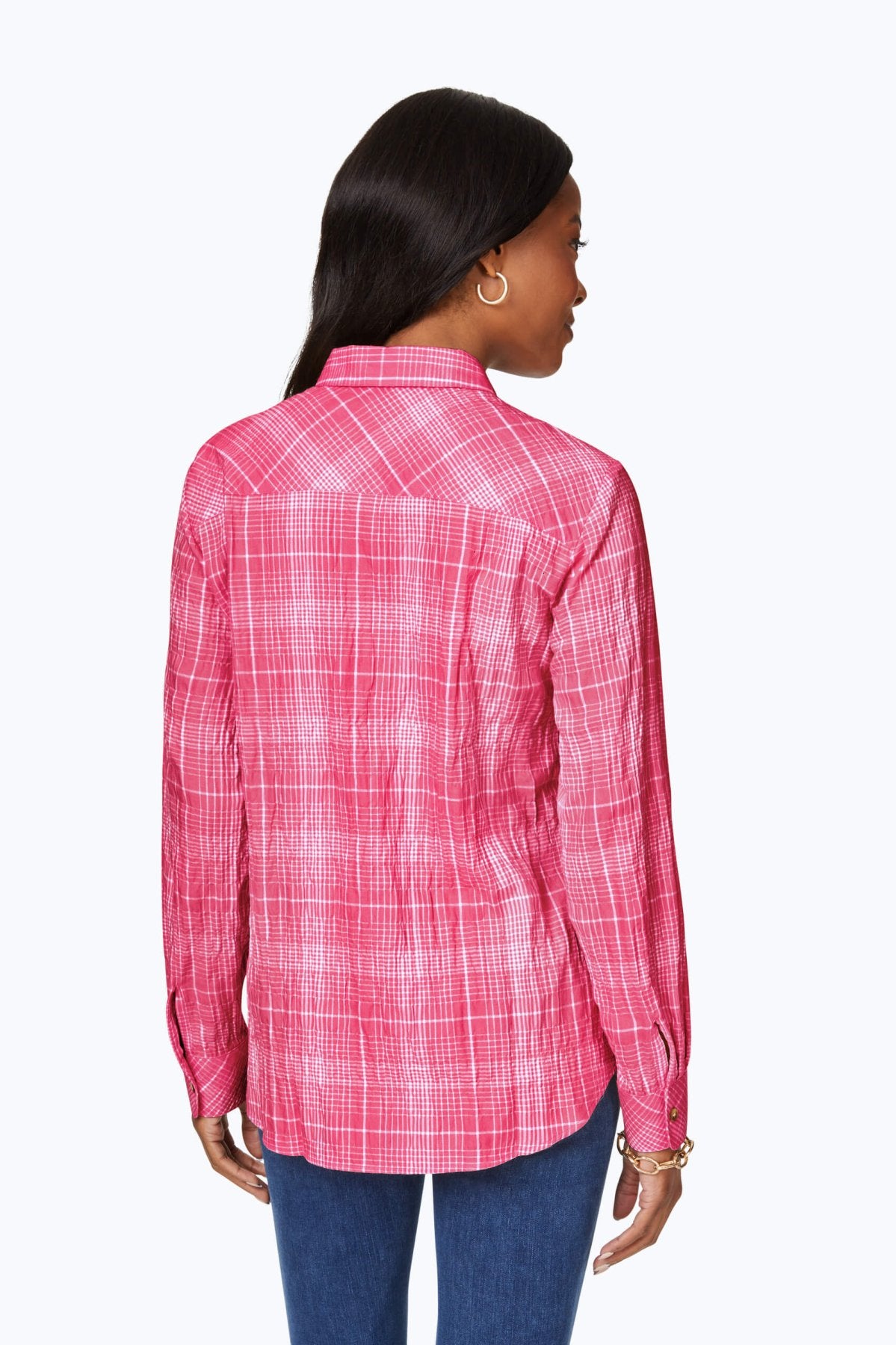 Stylish Rhea Plaid Long Sleeve Shirt for Women - Trendy Fall & Winter Fashion - Perfect for Office, Casual Outings & Date Nights