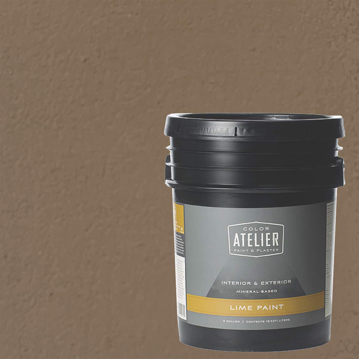 Premium Color Atelier Lime Paint - 5 Gallon Bucket in Rich Chocolat Brown | Eco-Friendly Mineral Paint for Interior & Exterior Walls, Furniture, and DIY Home Decor Projects