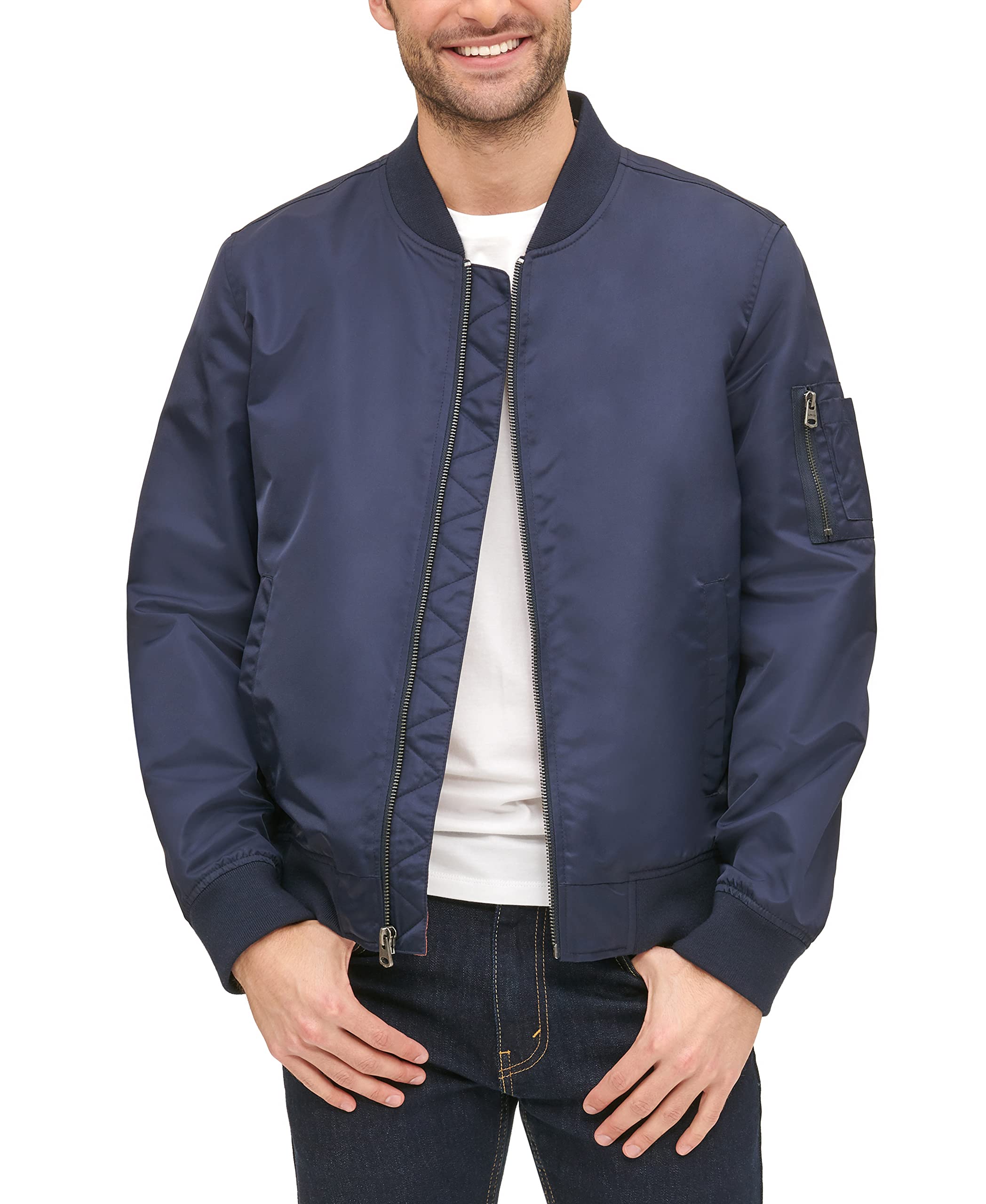 Levi's Men's Flight Satin Unfilled MA-1 Bomber Jacket | Lightweight Casual Outerwear for Everyday Wear & Street Style Fashion