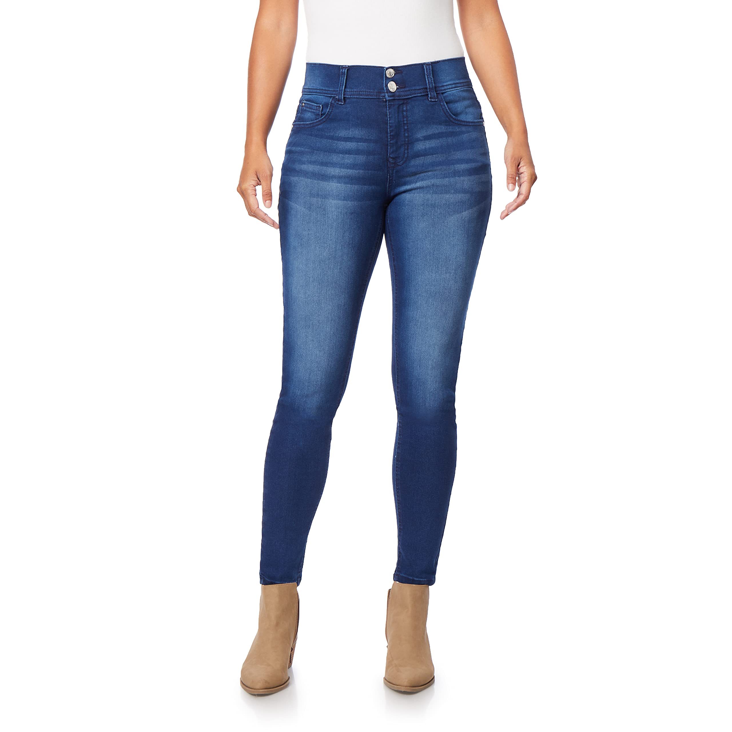 Angels Forever Young Women's Curvy Skinny Jeans - High Waist Stretch Denim Pants for Plus Size | Perfect for Casual Wear, Date Night & Office Outfits
