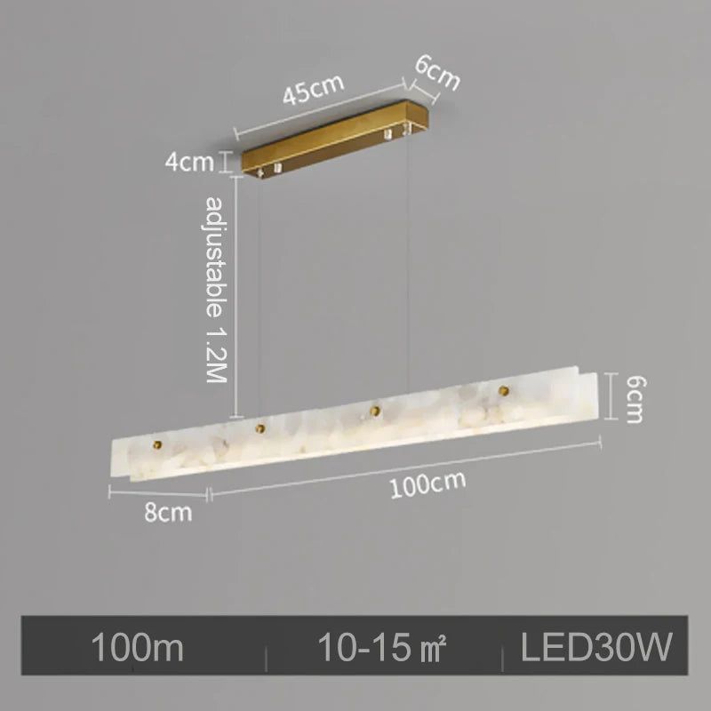 Spanish Marble LED Kitchen Island Dining Chandelier - Modern Pendant Light Fixture for Kitchen Counter, Breakfast Bar, and Dining Room Decor
