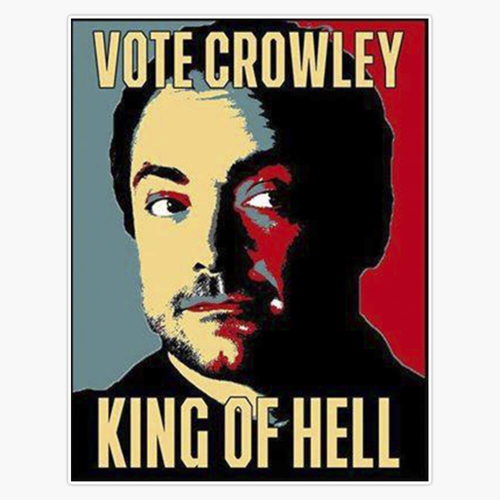 Vote Crowley - King of Hell Vinyl Bumper Sticker Decal | 5 Inch Waterproof Car Sticker for Windows, Laptops & DIY Projects | Funny Demon-Themed Political Parody Decoration