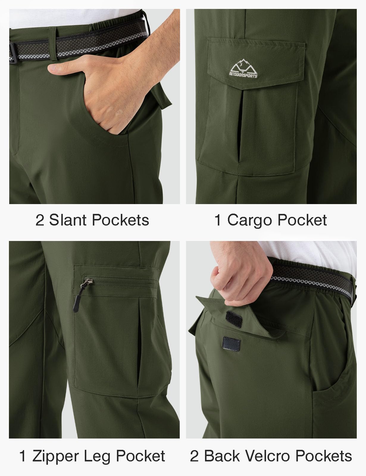 Rdruko Men's Hiking Pants - Lightweight Quick-Dry Water-Resistant Outdoor Pants with 6 Pockets for Hiking, Travel, Work & Fishing | Perfect for Adventure & Outdoor Activities