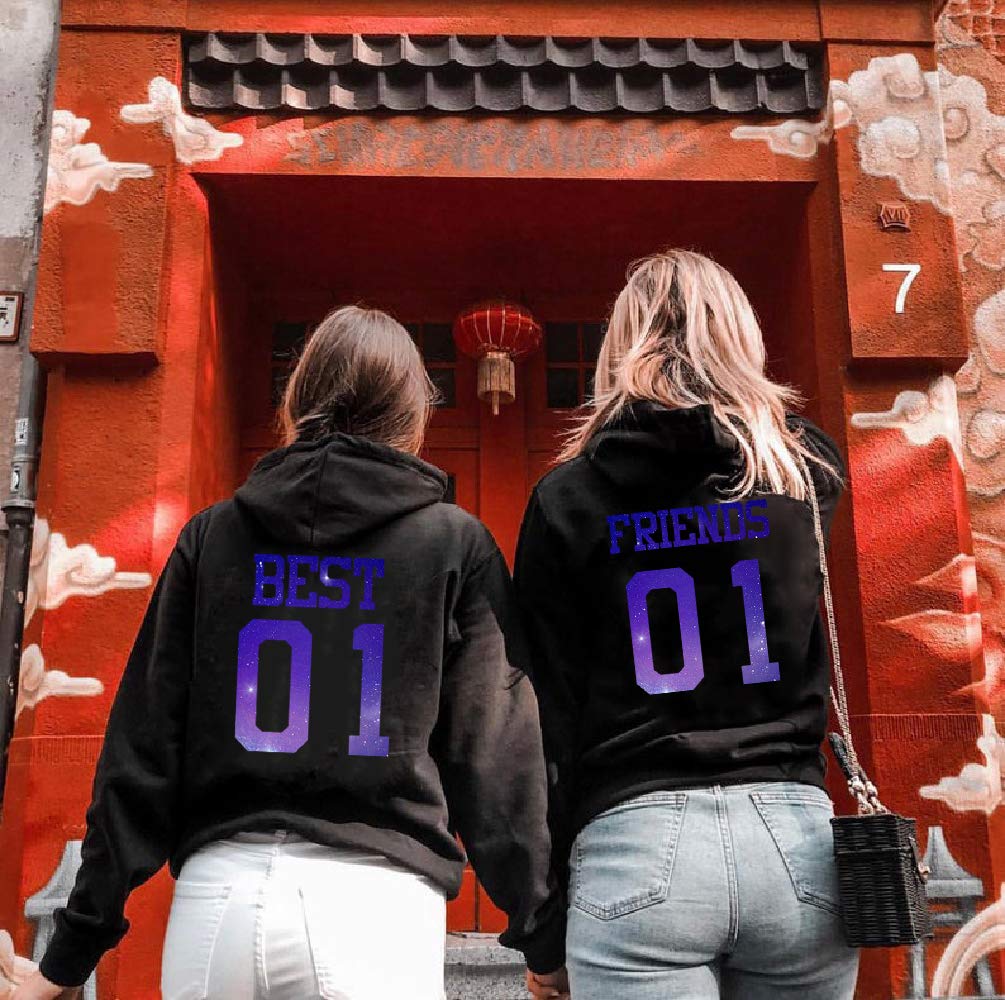 Best Friends Hoodie for Girls - Cute BFF Hoodie for Besties - Best Friend Forever Matching Sweatshirt - Perfect for Sleepovers, Gifts & Couple Outfits