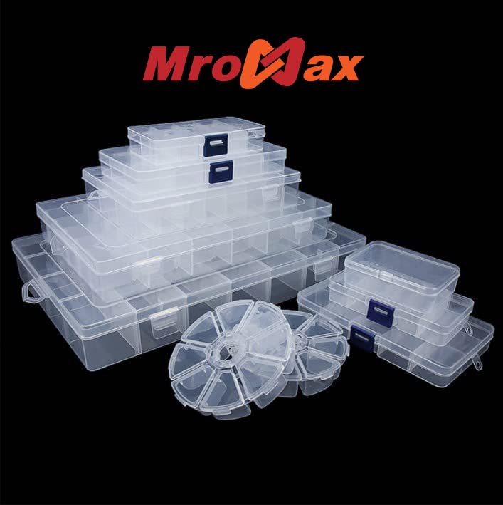 MroMax Clear Plastic Storage Box for Electronic Components - 9.06