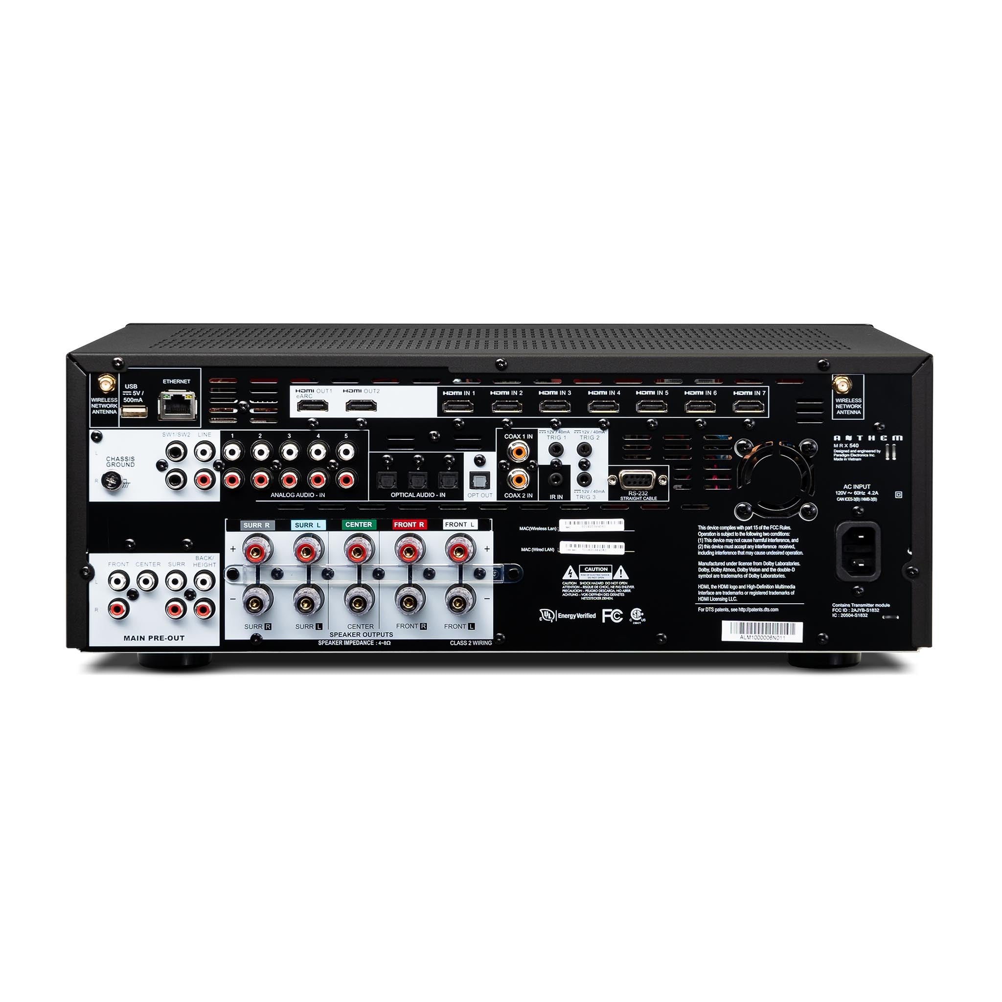 Anthem MRX 540 8K Ultra HD AV Receiver - 7.1 Channel Dolby Atmos Home Theater System for Movies, Gaming & Music Streaming
