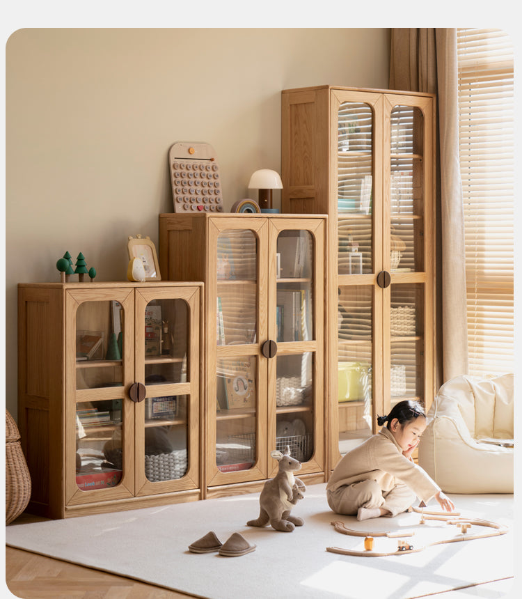 Solid Oak Wood Kids Bookcase & Bookshelf - Durable Children's Book Storage for Bedroom, Playroom, and Classroom Organization