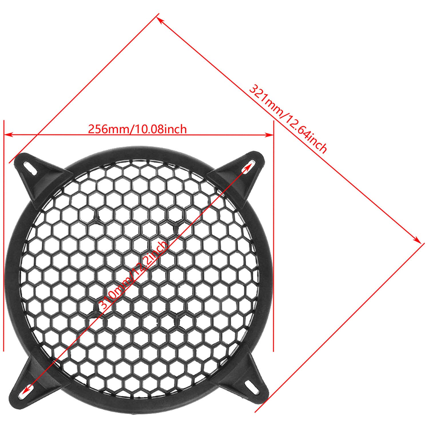 DGZZI 10-Inch Black Subwoofer Speaker Waffle Grill Guard Cover - Car & Home Audio Protection (256mm) - Perfect for Bass Speakers, Sound Systems, and Vehicle Audio Upgrades