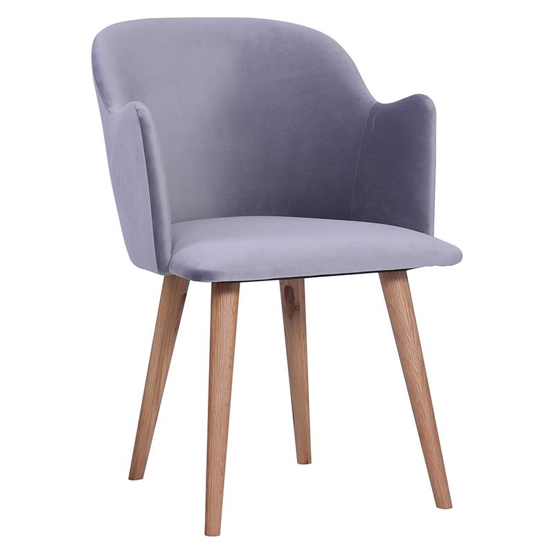 NAYELI Modern Dining Chair - Grey Upholstered Seat - Comfortable & Stylish for Kitchen, Dining Room, or Home Office