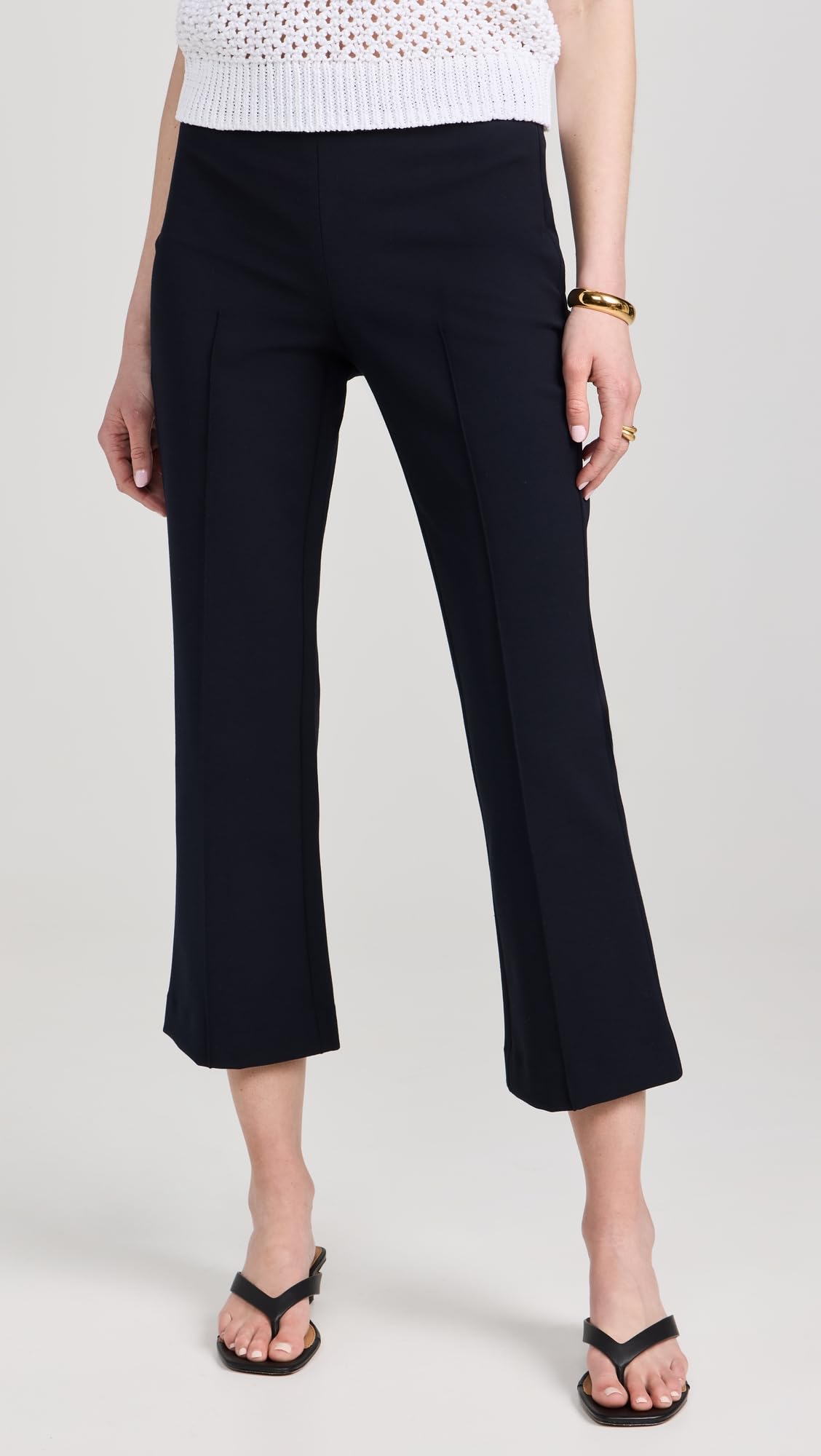 Vince Women's Mid Rise Pintuck Crop Flare Pants - Stylish Casual & Office Pants for Women | Perfect for Work, Dating & Everyday Wear
