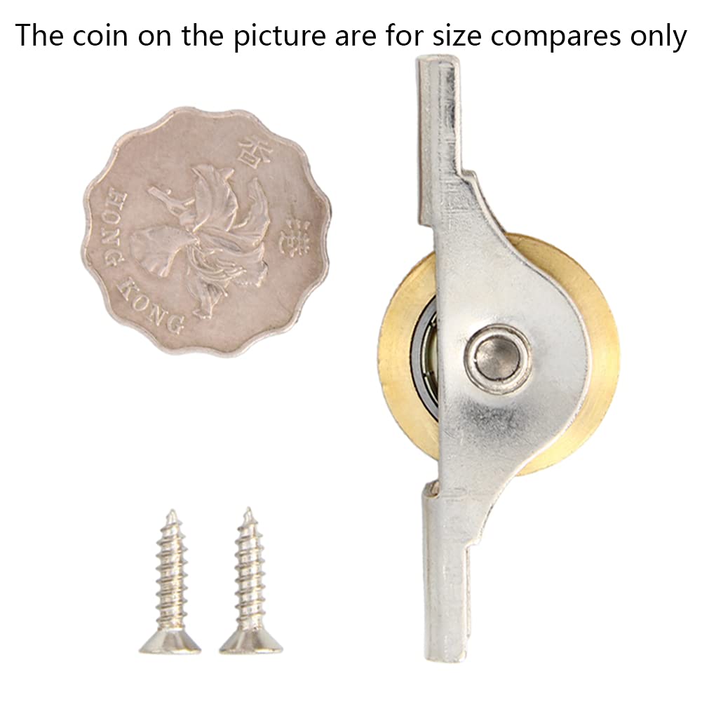 **Auniwaig 26mm Closet Door Roller Wheels - 5Pcs Copper Sliding Door Rollers with Electroplated Stainless Steel Shell for Wardrobe, Cupboard, Closet & Window Tracks - Smooth & Durable Furniture Hardware Replacement**    *(Ideal for DIY repairs, sliding door maintenance, wardrobe upgrades, and smooth window pulley systems in homes, offices, or commercial spaces.)*