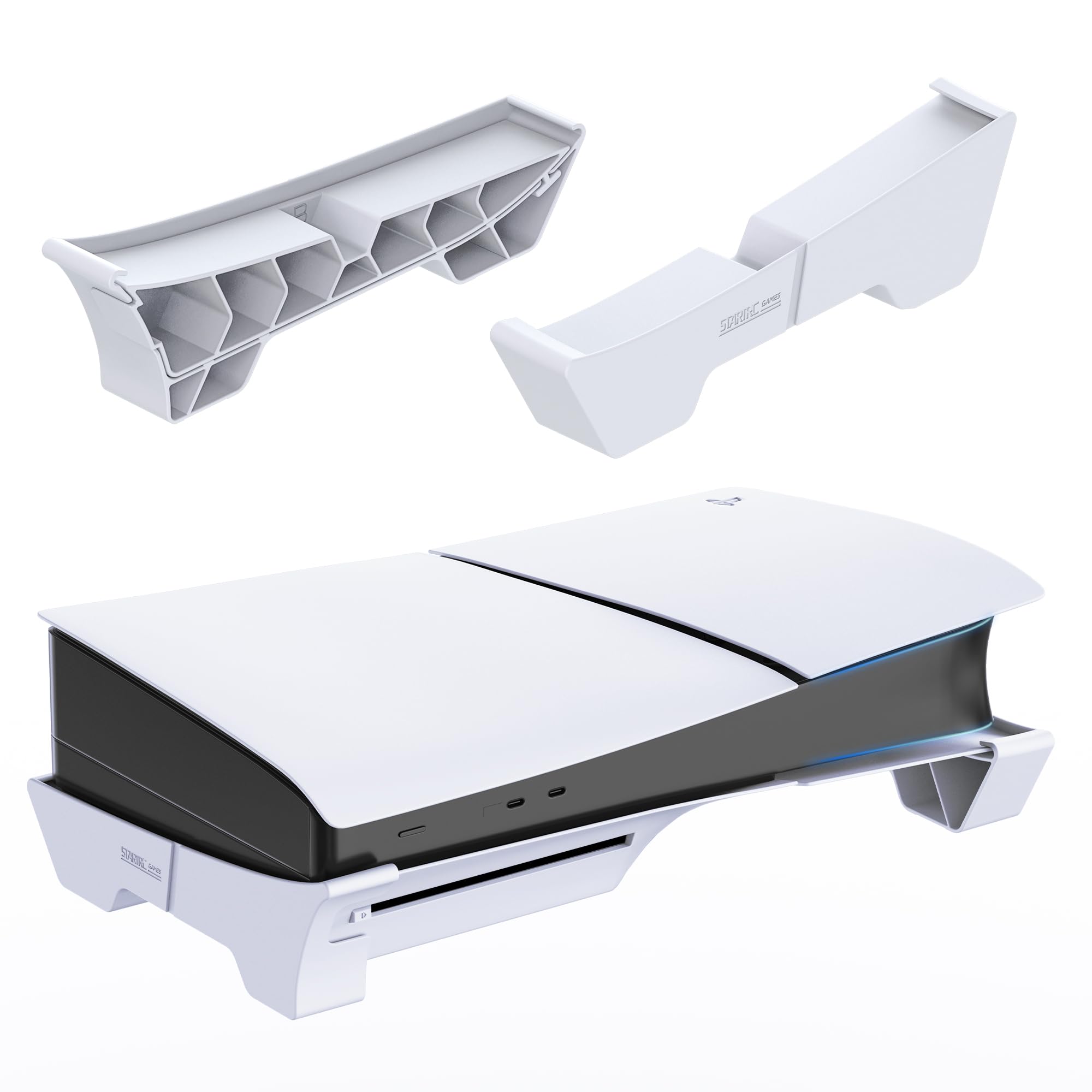 PS5 Slim Console Horizontal Stand - Base Stand Accessory Compatible with PS5 Slim Disc & Digital Edition - Perfect for Gaming Setups & Entertainment Centers
