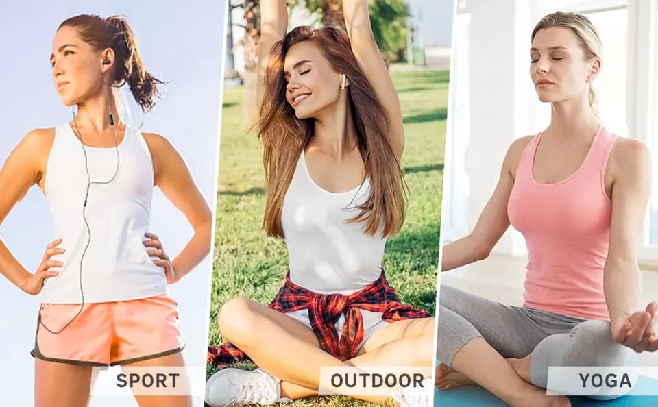Boolavard Women's Sleeveless Tank Tops - Breathable Layering Undershirts for Summer, Workout & Casual Wear