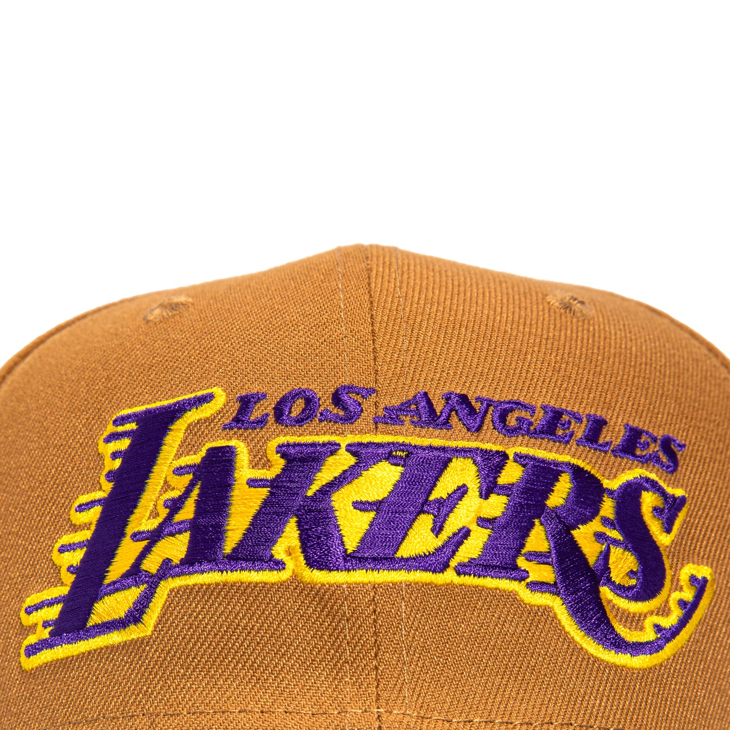 New Era 9Seventy Los Angeles Lakers Alternate Stretch Snapback Hat - Khaki & Brown | NBA Basketball Fan Gear for Men & Women | Perfect for Games, Streetwear & Casual Outfits
