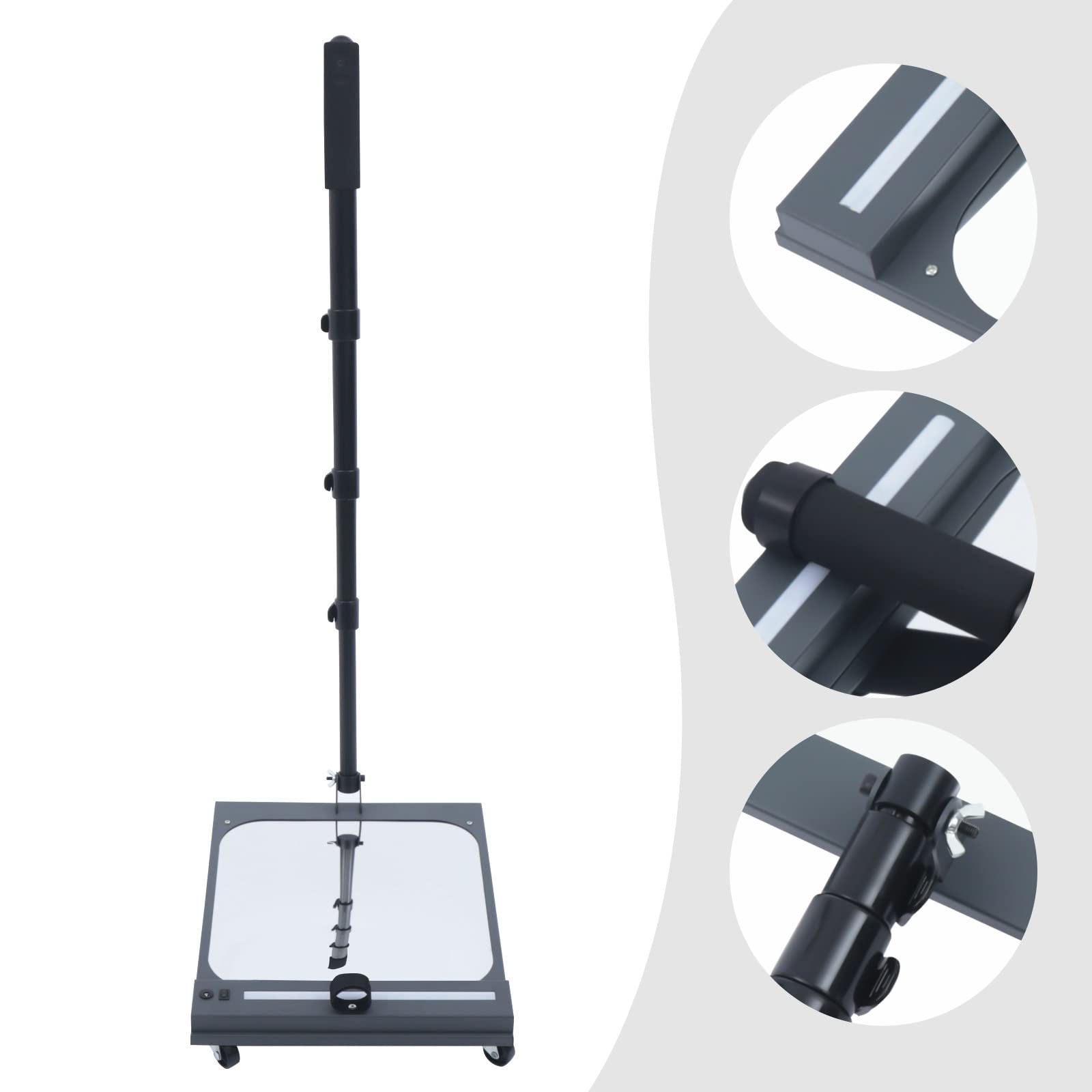 Telescopic Vehicle Inspection Mirror with LED Light & Swivel Wheels - Extendable Under Car Inspection Tool for Mechanics, Security Checks & DIY Auto Maintenance