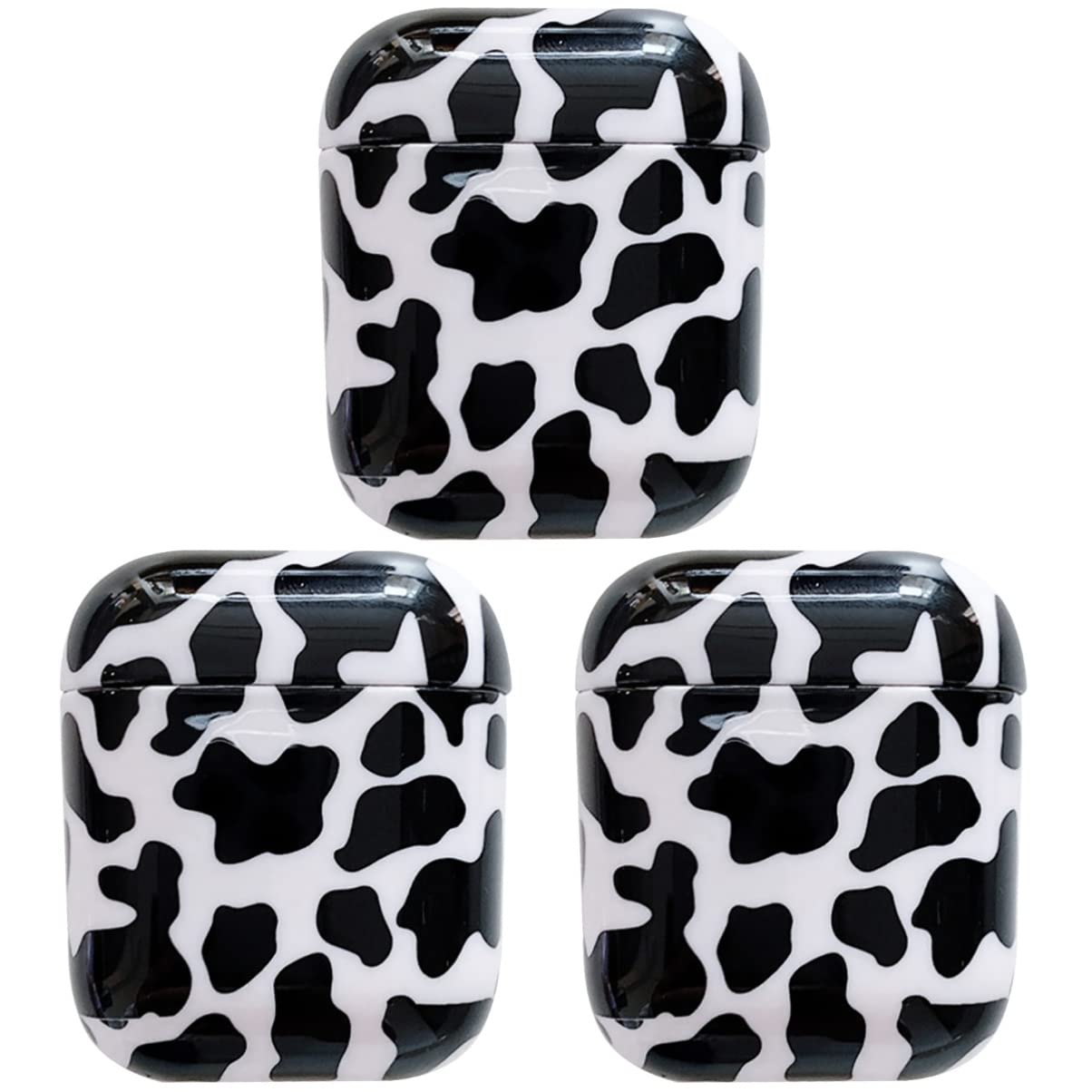 MILISTEN 3-Pack Cow Print Silicone Earbuds Case for AirPods & Wireless Headphones - Travel-Friendly Earphone Storage Box with Protection | Perfect for Gym, Commuting & Vacation Accessories