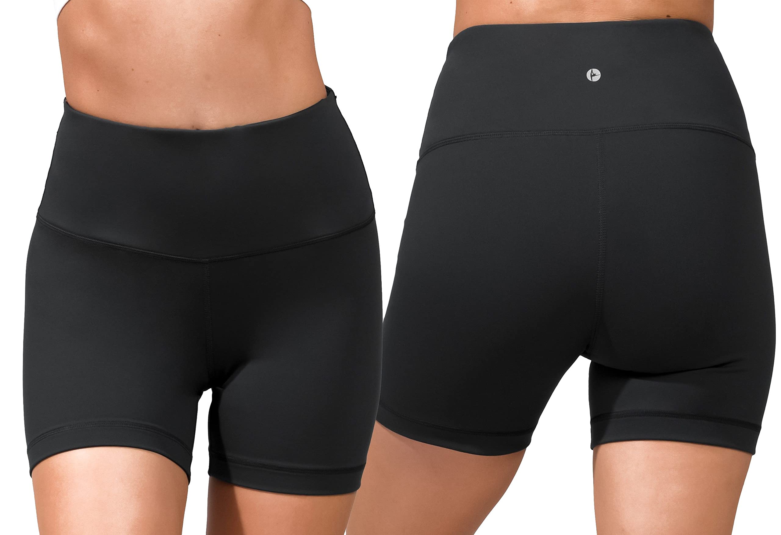 90 Degree By Reflex High Waisted Yoga Shorts for Women - 2 Pack Tummy Control Workout & Running Shorts with Power Flex Fabric | Perfect for Yoga, Gym, Cycling and Active Lifestyle