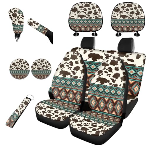 Southwest Aztec Geometric Cow Print