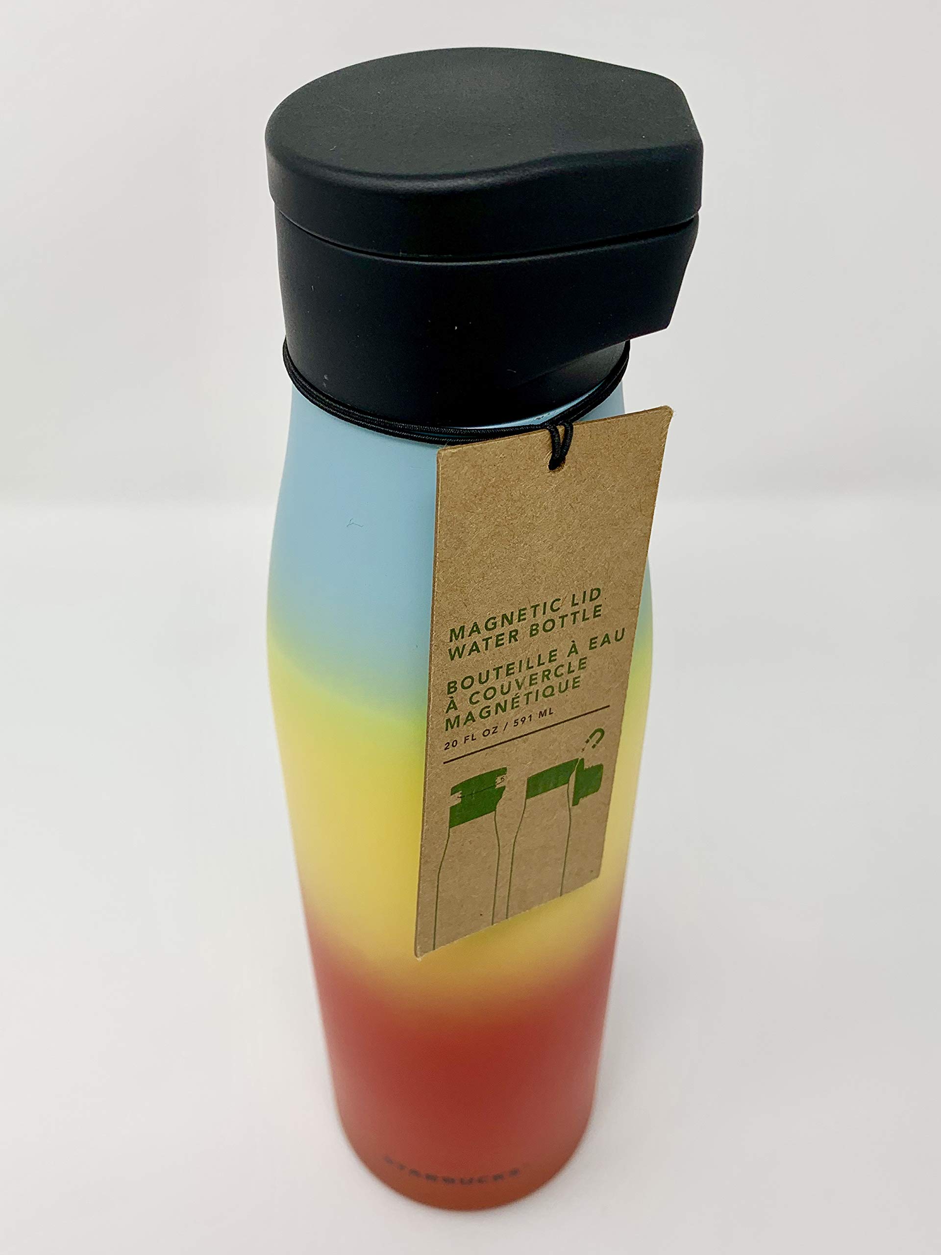 Starbucks 2019 Limited Edition Spring Rainbow Magnetic Lid Stainless Steel Water Bottle - 20oz Double Wall Vacuum Insulated Tumbler for Hot & Cold Drinks - Perfect for Office, Gym, Travel & Outdoor Activities
