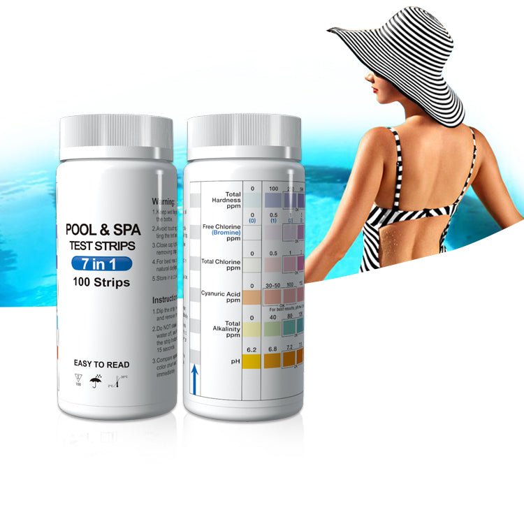 Premium Pool & Spa Test Strips - 7-in-1 Water Testing Kit for Chlorine, pH, Alkalinity | Accurate & Fast Results for Swimming Pools, Hot Tubs, Jacuzzis | Easy Home Water Maintenance Solution