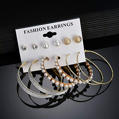 Yellow Chimes Earrings for Women & Girls | Multicolor Stud & Hoop Earrings Set | Western Pearl Hoop Earrings Combo | Birthday & Anniversary Gift for Her | Perfect for Casual Wear, Parties & Special Occasions