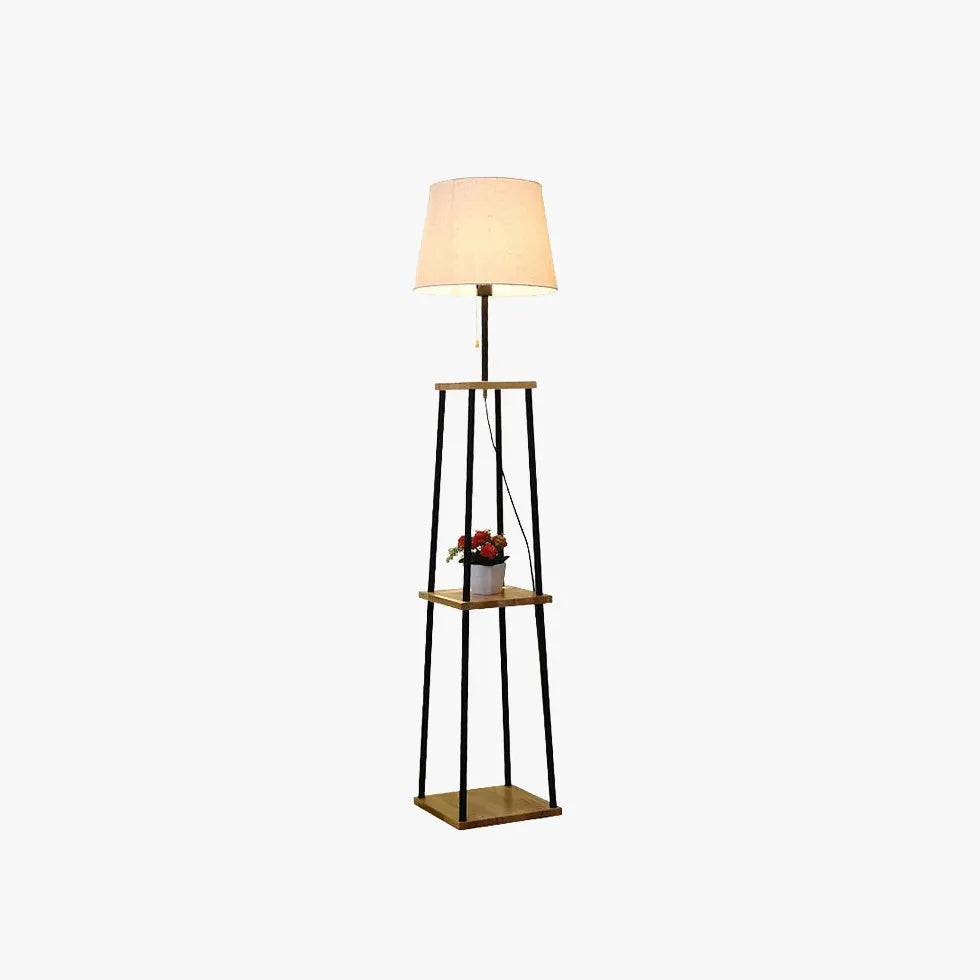 Modern White Cylindrical Floor Lamp with Square Base - Minimalist Design for Living Room, Bedroom, or Office Lighting