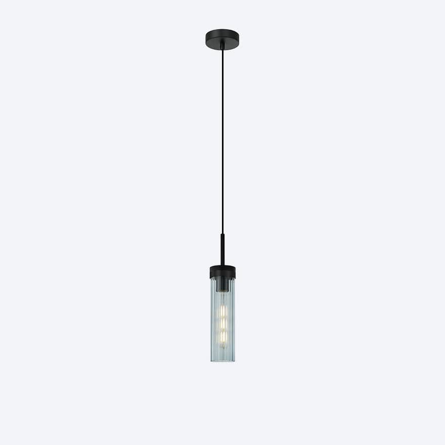 Georgia Glass Ribbed Pendant Light - Elegant Handmade Glass Ceiling Fixture for Dining Room, Kitchen Island & Bedroom Lighting