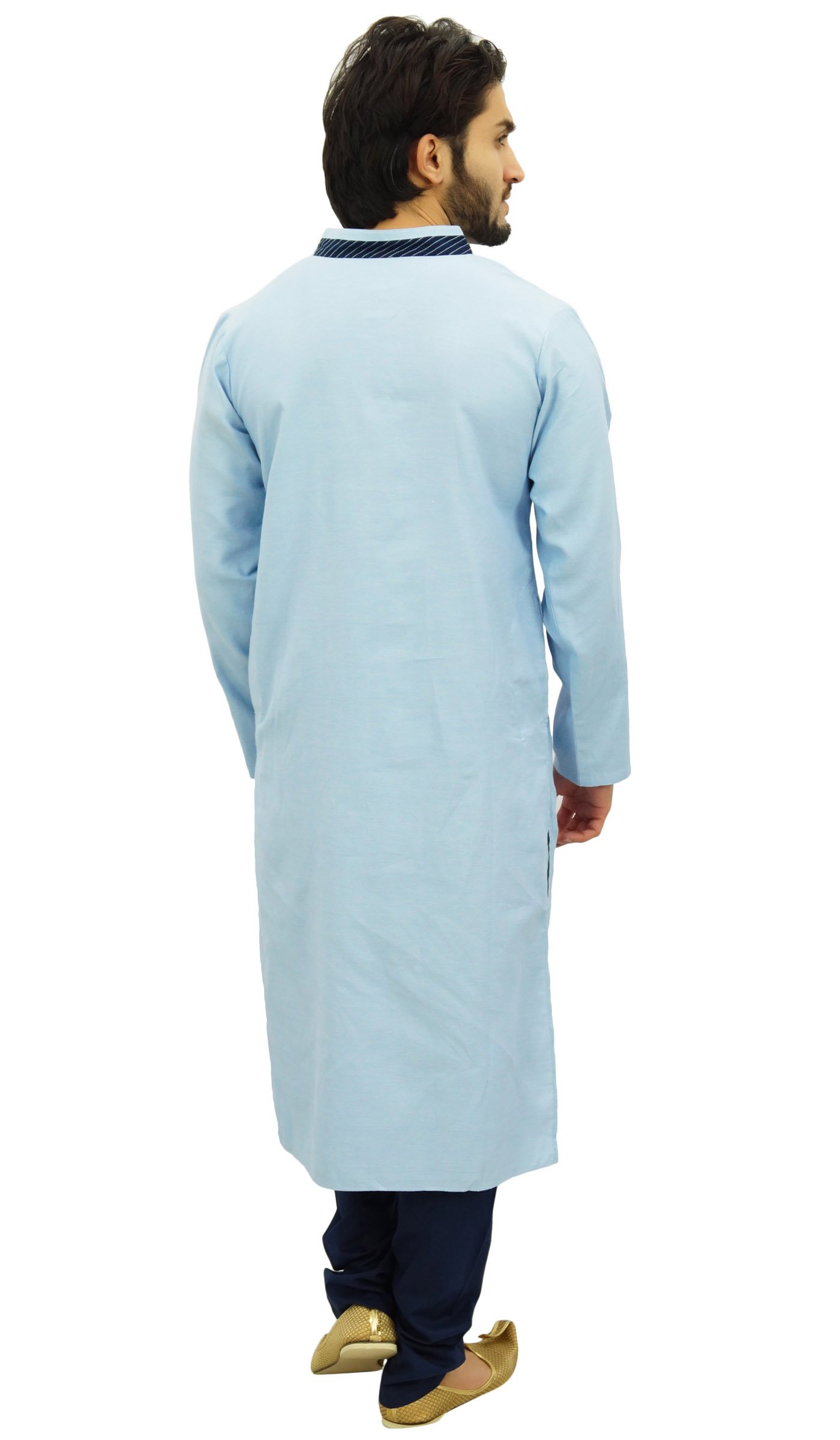 Atasi Men's Indian Ethnic Cotton Kurta Pajama Set - Long Bollywood Style Shirt for Festivals & Weddings | Comfortable Traditional Outfit for Parties & Cultural Events