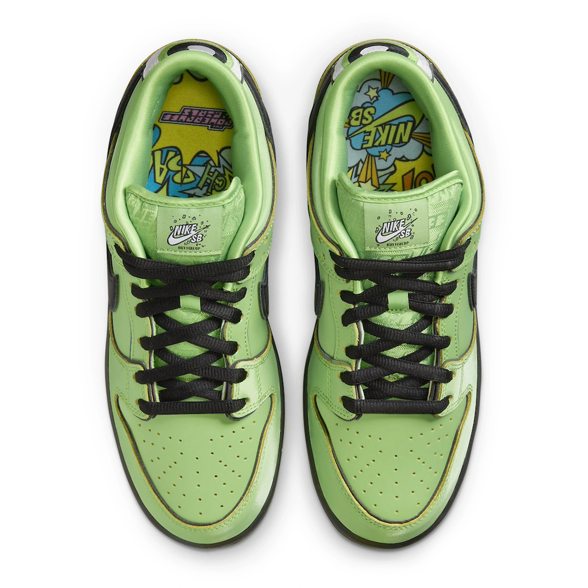 Powerpuff Girls x Nike SB Dunk Low Buttercup Sneakers - Limited Edition Cartoon Collaboration Shoes for Women & Men - Perfect for Skateboarding, Streetwear Fashion & Collectors