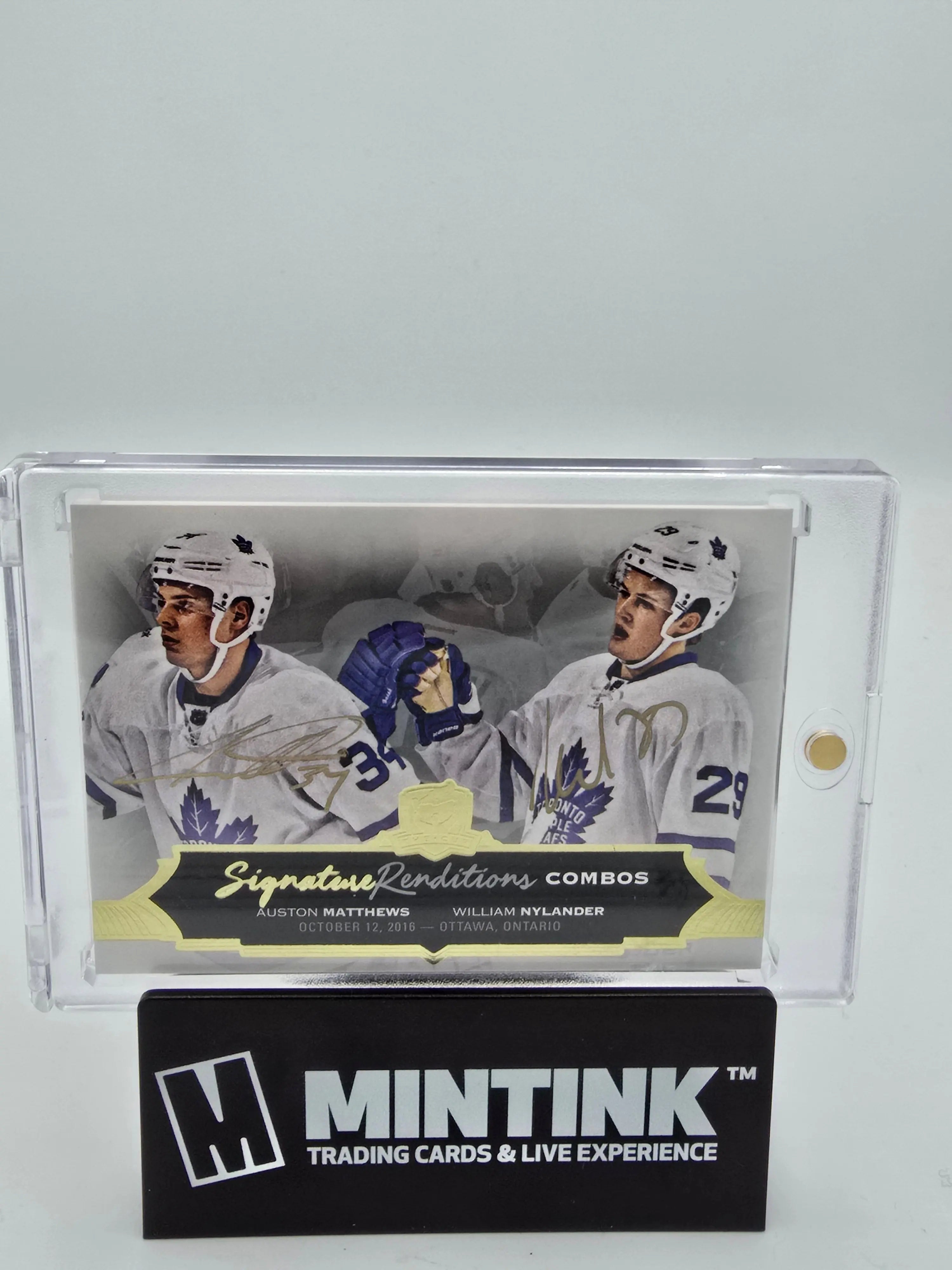2016-17 Upper Deck The Cup Hockey Auston Matthews & William Nylander Signature Rendition Combos #SPR MN - Rare NHL Collectible for Hockey Fans & Card Collectors - Perfect for Display, Trading, and Investment