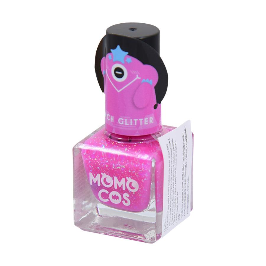 BEAUTY WORLD MOMO COS Peel Off Nail Polish - Peach Glitter (6mL) | Easy DIY Manicure at Home | Perfect for Parties, Weddings & Special Occasions