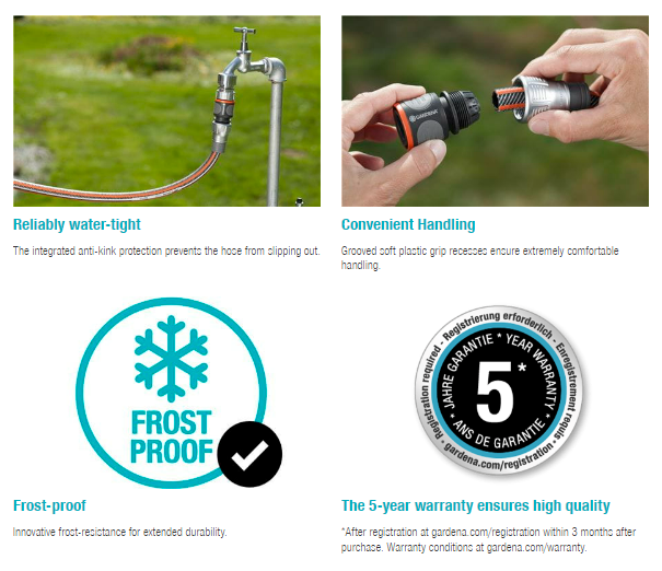 Gardena Premium Hose Connector 13mm (1/2