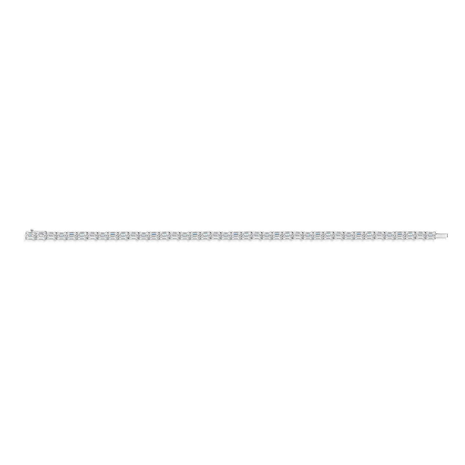 18ct White Gold Emerald Cut Diamond Tennis Bracelet - 10.29 Carat Total Weight | Elegant Jewelry for Women | Perfect for Weddings, Anniversaries & Special Occasions