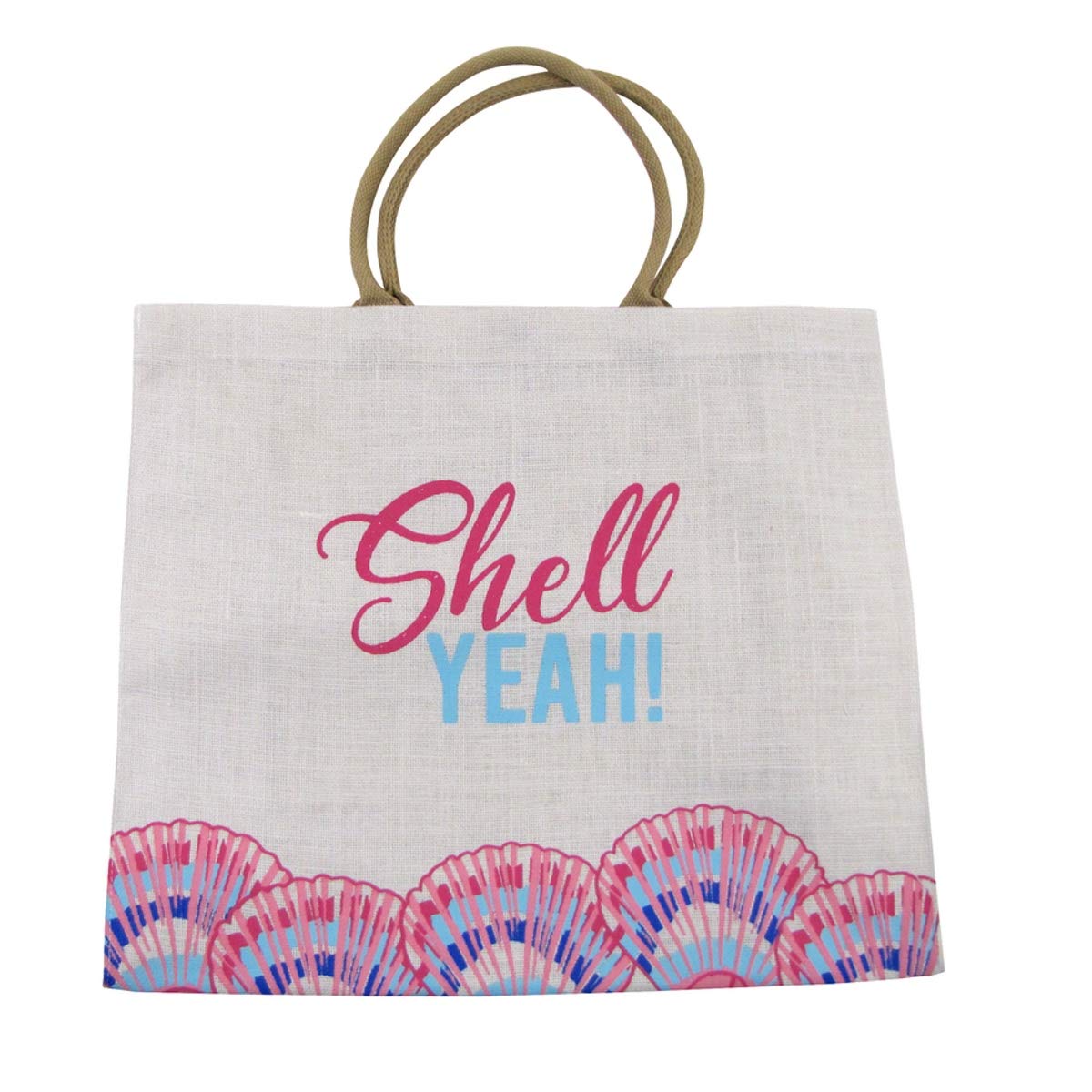 Large Cute Shell Print Women's Canvas Beach Bag - XL Waterproof Tote with Pockets for Pool, Vacation & Summer Outings | Perfect Shoulder Carryall for Seaside, Travel & Shopping