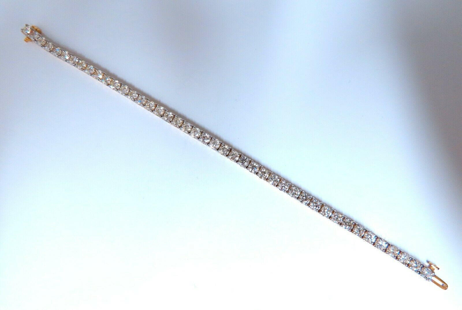 8.35ct Natural Round Brilliant Diamond Tennis Bracelet in 14K White Gold - Elegant Jewelry for Women, Perfect for Weddings, Anniversaries & Special Occasions