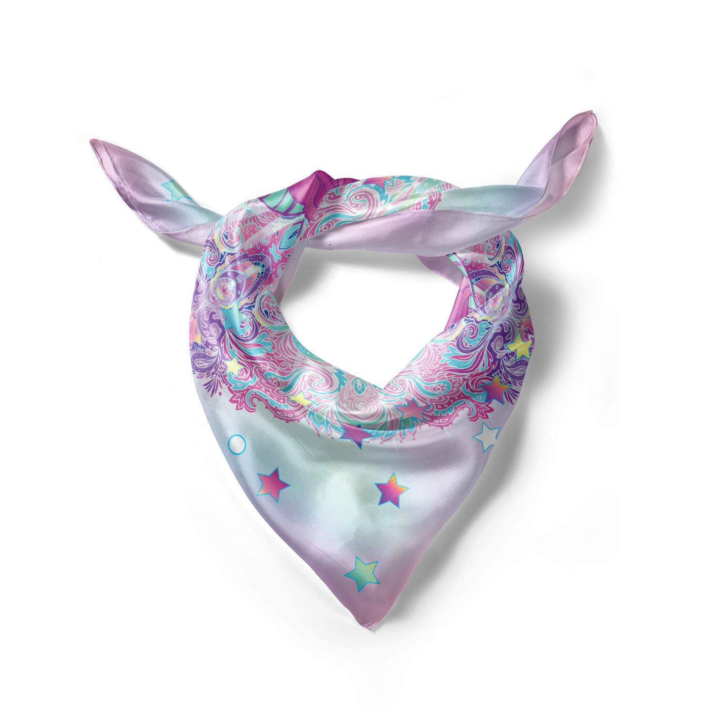 Ambesonne Bohemian Head Scarf - Psychedelic Rose Mandala Print Hair Wrap for Women | Yoga, Beach, Festival & Everyday Fashion Accessory