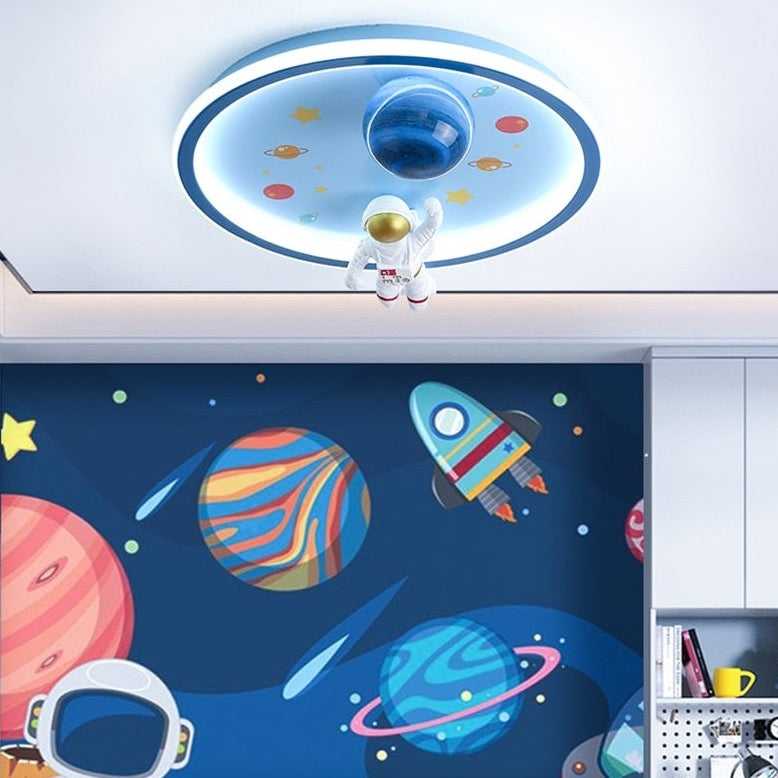 Astronaut Ceiling Light - Space Themed Kids Room Lighting for Bedroom & Nursery | Durable LED Night Light for Boys & Girls