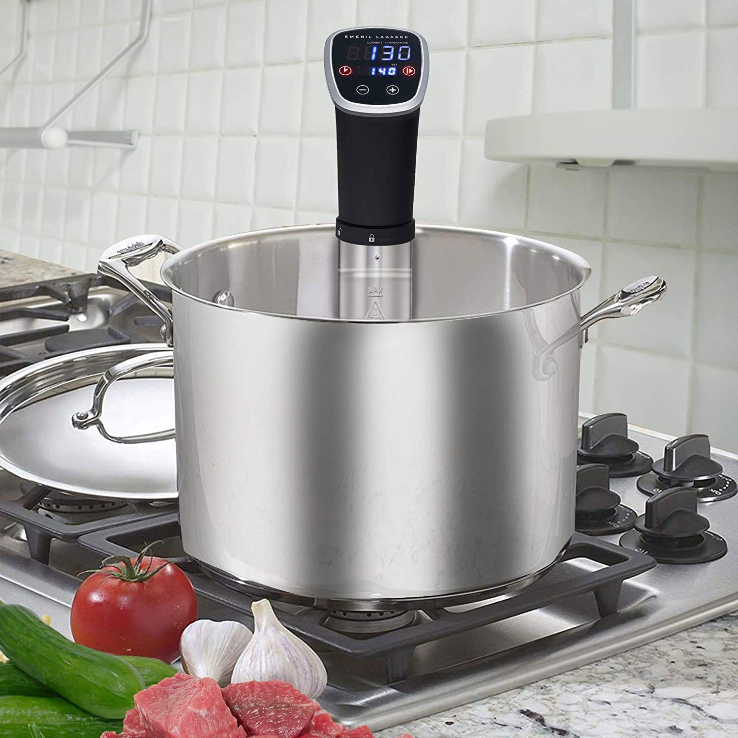 Emeril Lagasse Digital Sous Vide Cooker with Touchscreen - Precision Temperature Control Immersion Circulator for Home & Professional Kitchens | Includes Mounting Clip, Recipes & Storage Case | Perfect for Steak, Seafood & Meal Prep