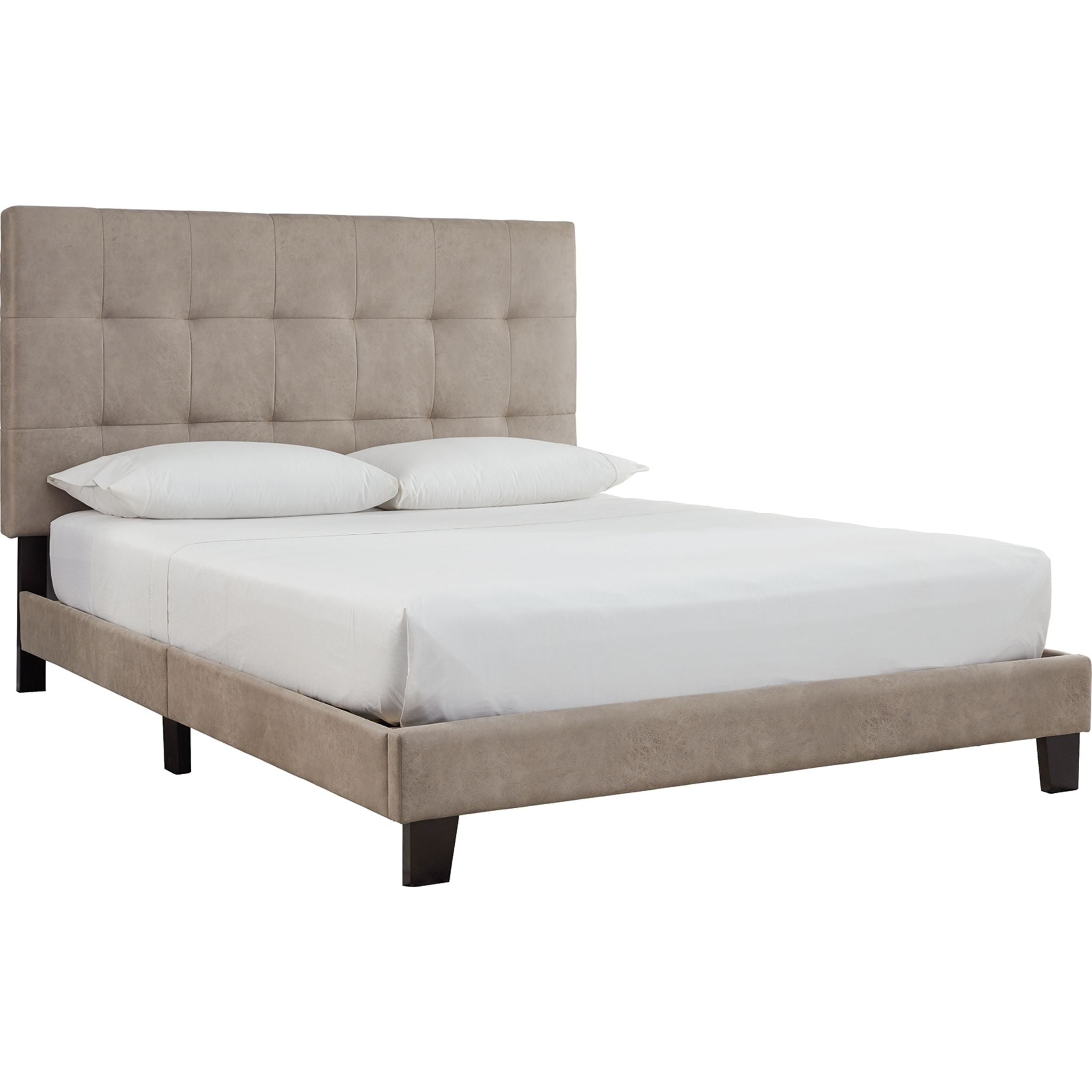 Adelloni Light Brown Upholstered Bed Frame - Queen Size Fabric Platform Bed with Wooden Slats for Bedroom, Guest Room & Master Suite